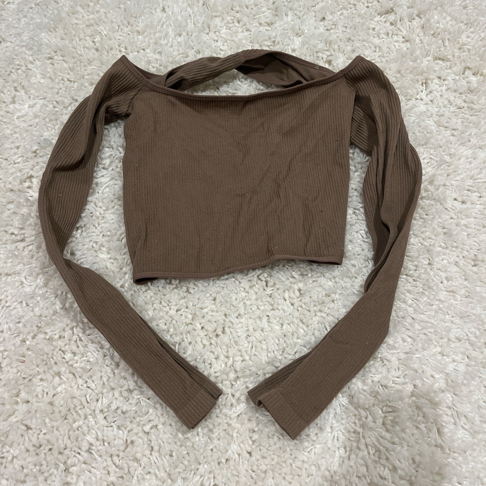 Brown Cropped Long Sleeve